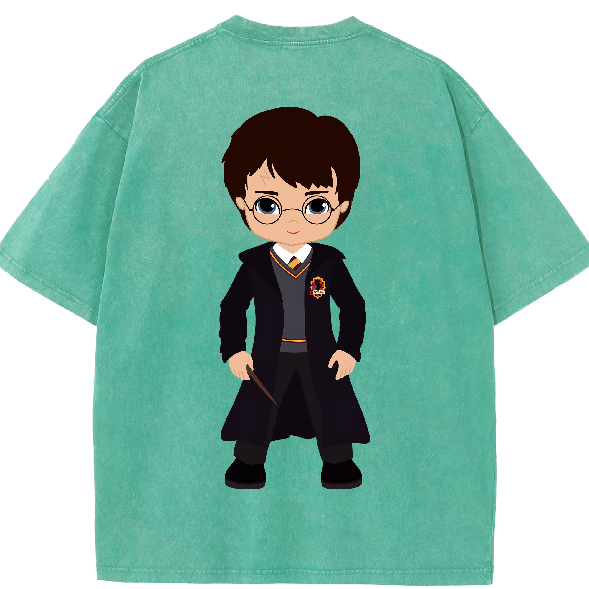 （画像用） Harry Potter ハリー・ポッターシリーズ 綿100% ヴィンテージ風 半袖Tシャツ（背面プリント）